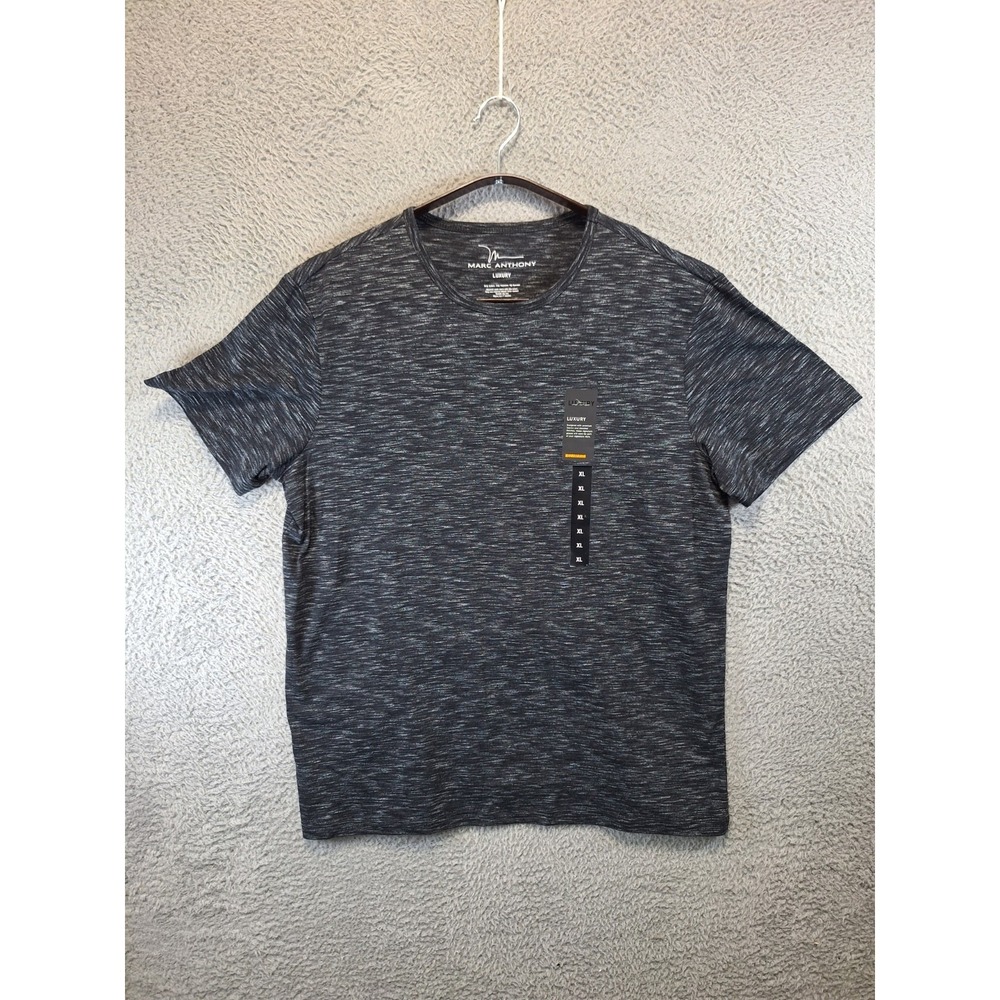 Marc Anthony Luxury Slim Fit T Shirt Mens XL Gray Stretch Short Sleeve Preppy